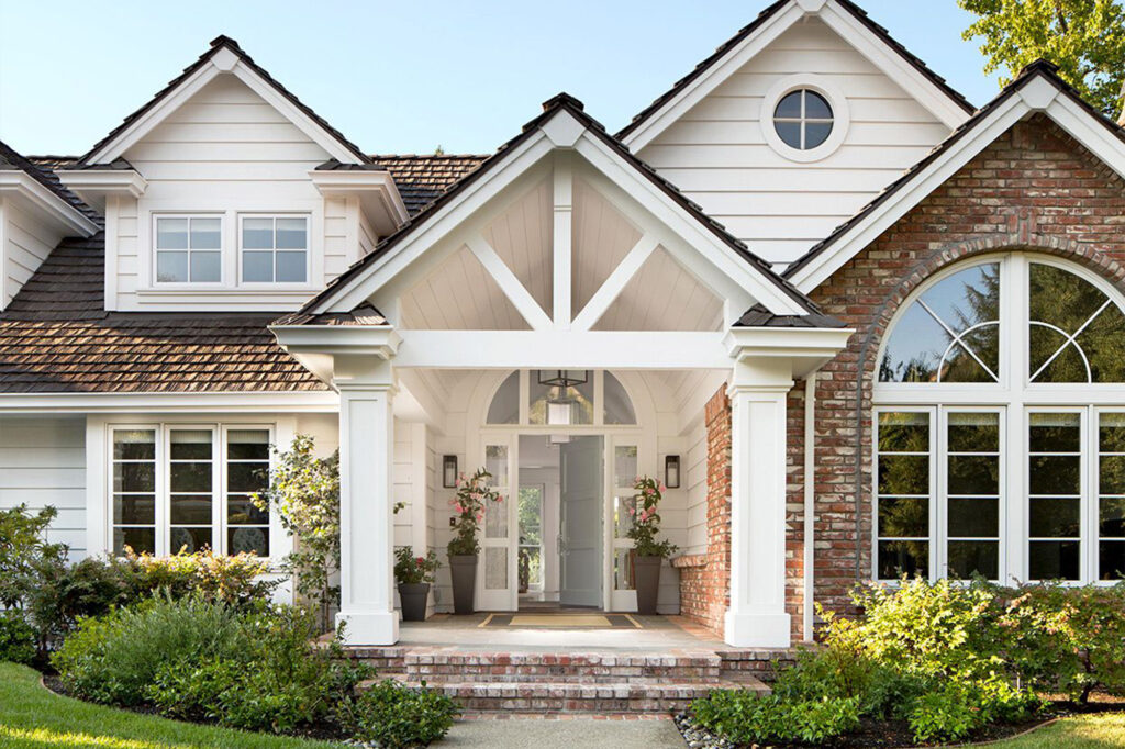 Renovated brick home exterior